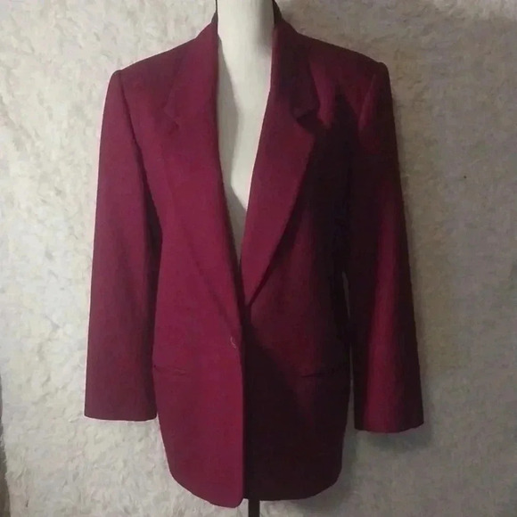 Requirements Woman Red  Wool Coat Size 10 - Picture 1 of 12